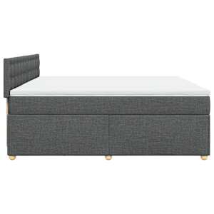 Box spring postel s matrací tmavě šedá 200x200 cm textil - obrázek 7