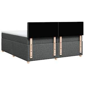 Box spring postel s matrací tmavě šedá 200x200 cm textil - obrázek 8