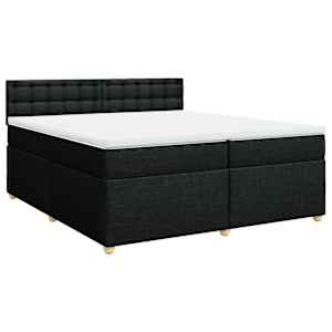 Box spring postel s matrací černá 200x200 cm textil - obrázek 3