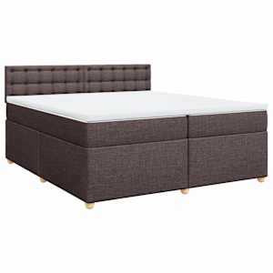 Box spring postel s matrací tmavě hnědá 200x200 cm textil - obrázek 3