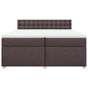 Box spring postel s matrací tmavě hnědá 200x200 cm textil - obrázek 6