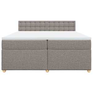 Box spring postel s matrací taupe 200x200 cm textil - obrázek 6