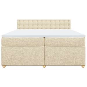 Box spring postel s matrací krémová 200x200 cm textil - obrázek 6