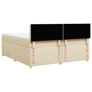 Box spring postel s matrací krémová 200x200 cm textil - obrázek 8