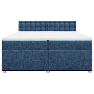 Box spring postel s matrací modrá 200x200 cm textil - obrázek 6