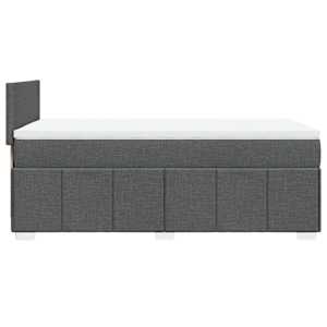 Box spring postel s matrací tmavě šedá 80 x 200 cm textil - obrázek 7