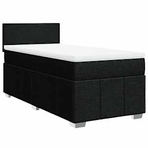 Box spring postel s matrací černá 80 x 200 cm textil - obrázek 3