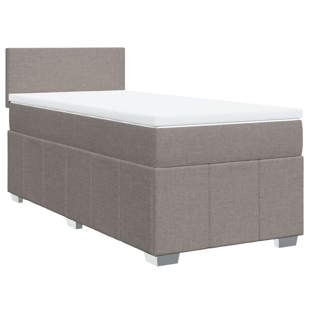 vidaXL Boxspring met matras stof taupe 80x200 cm afbeelding