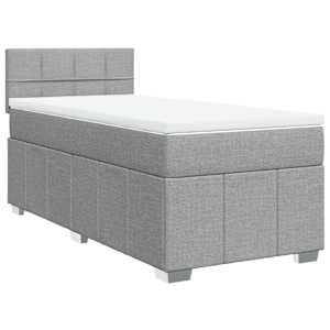 Box spring postel s matrací světle šedá 80 x 200 cm textil - obrázek 3