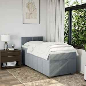 Box spring postel s matrací světle šedá 80 x 200 cm textil - obrázek 4