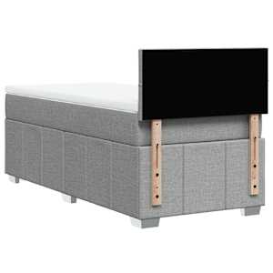Box spring postel s matrací světle šedá 80 x 200 cm textil - obrázek 8