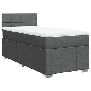 Box spring postel s matrací tmavě šedá 80 x 200 cm textil - obrázek 3