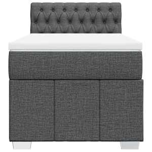 Box spring postel s matrací tmavě šedá 80 x 200 cm textil - obrázek 6