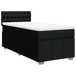 Box spring postel s matrací černá 80 x 200 cm textil - obrázek 3