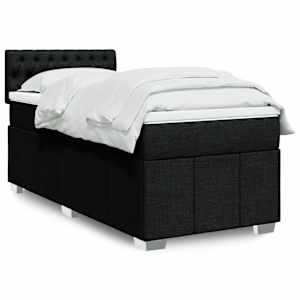 Box spring postel s matrací černá 80 x 200 cm textil - obrázek 1