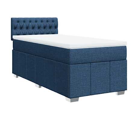 vidaXL Boxspringbett mit Matratze Blau 80x200 cm Stoff