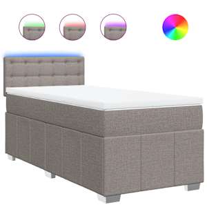 Box spring postel s matrací taupe 80x200 cm textil - obrázek 2