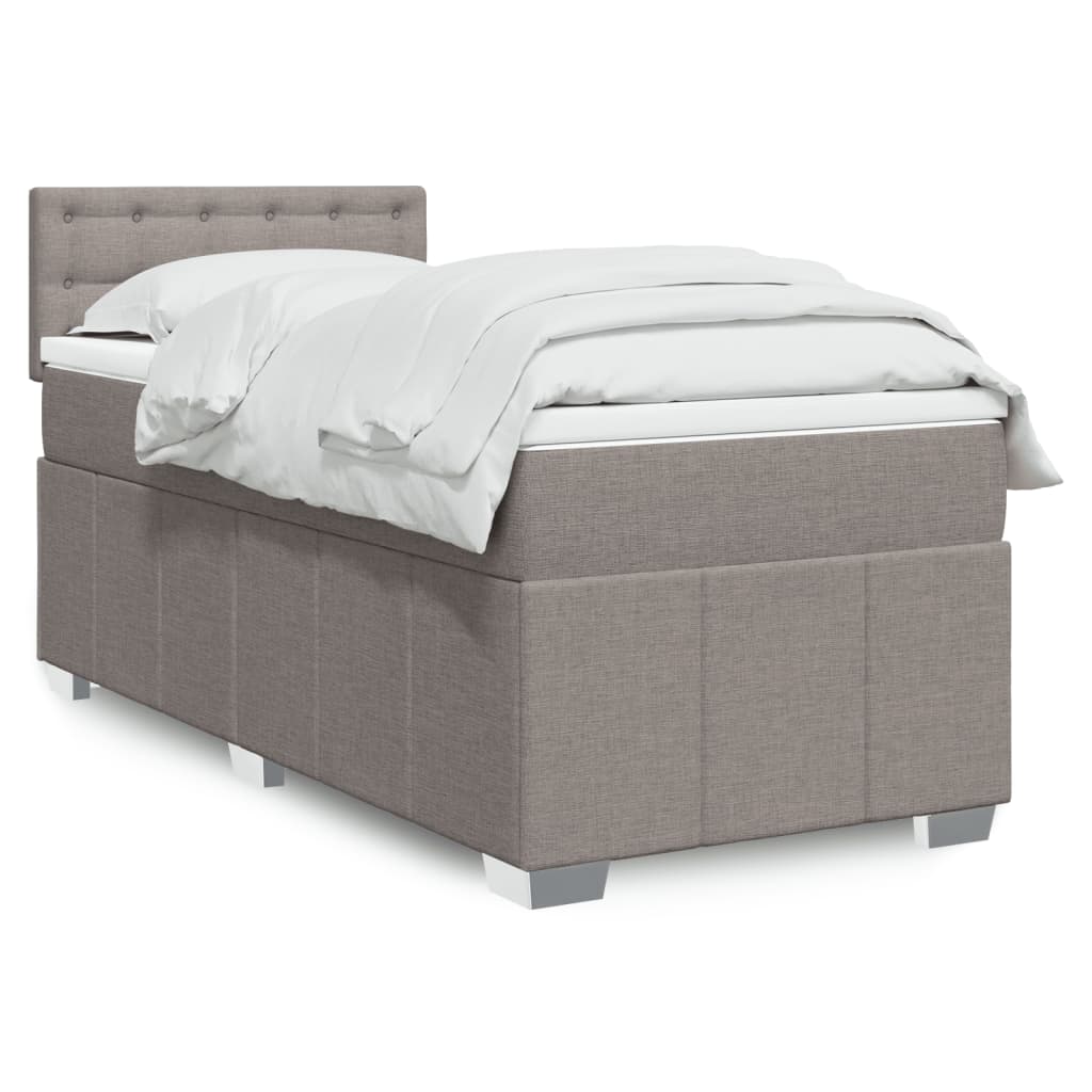 Boxspringbett mit Matratze Taupe 80×200 cm Stoff