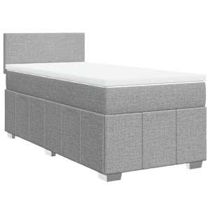 Box spring postel s matrací světle šedá 90x190 cm textil - obrázek 3