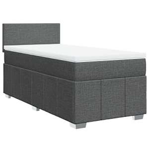 Box spring postel s matrací tmavě šedá 90x190 cm textil - obrázek 3