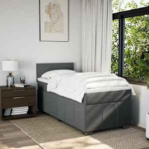 Box spring postel s matrací tmavě šedá 90x190 cm textil - obrázek 4