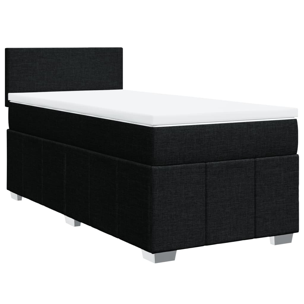 vidaXL Boxspring met matras stof zwart 90x190 cm afbeelding