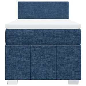Box spring postel s matrací modrá 90x190 cm textil - obrázek 6