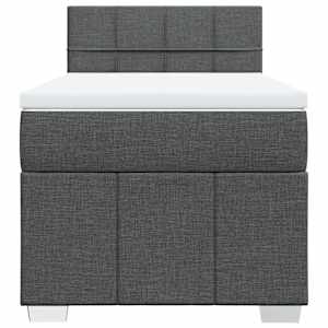 Box spring postel s matrací tmavě šedá 90x190 cm textil - obrázek 6