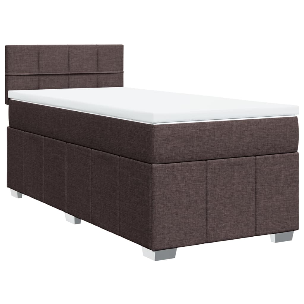 Thumbnail - vidaXL Boxspringbett mit Matratze Dunkelbraun 90x190 cm Stoff
