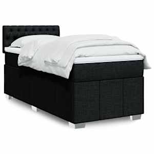Box spring postel s matrací černá 90x190 cm textil - obrázek 1