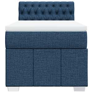 Box spring postel s matrací modrá 90x190 cm textil - obrázek 6
