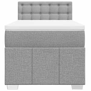 Box spring postel s matrací světle šedá 90x190 cm textil - obrázek 6