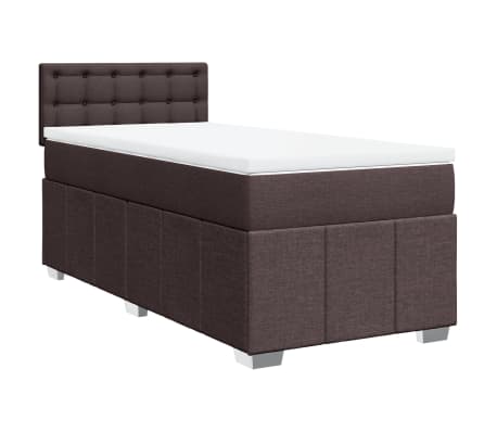 vidaXL Boxspring posteľ s matracom tmavohned&aacute; 90x190 cm l&aacute;tka