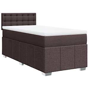 vidaXL Boxspring posteľ s matracom tmavohned&aacute; 90x190 cm l&aacute;tka