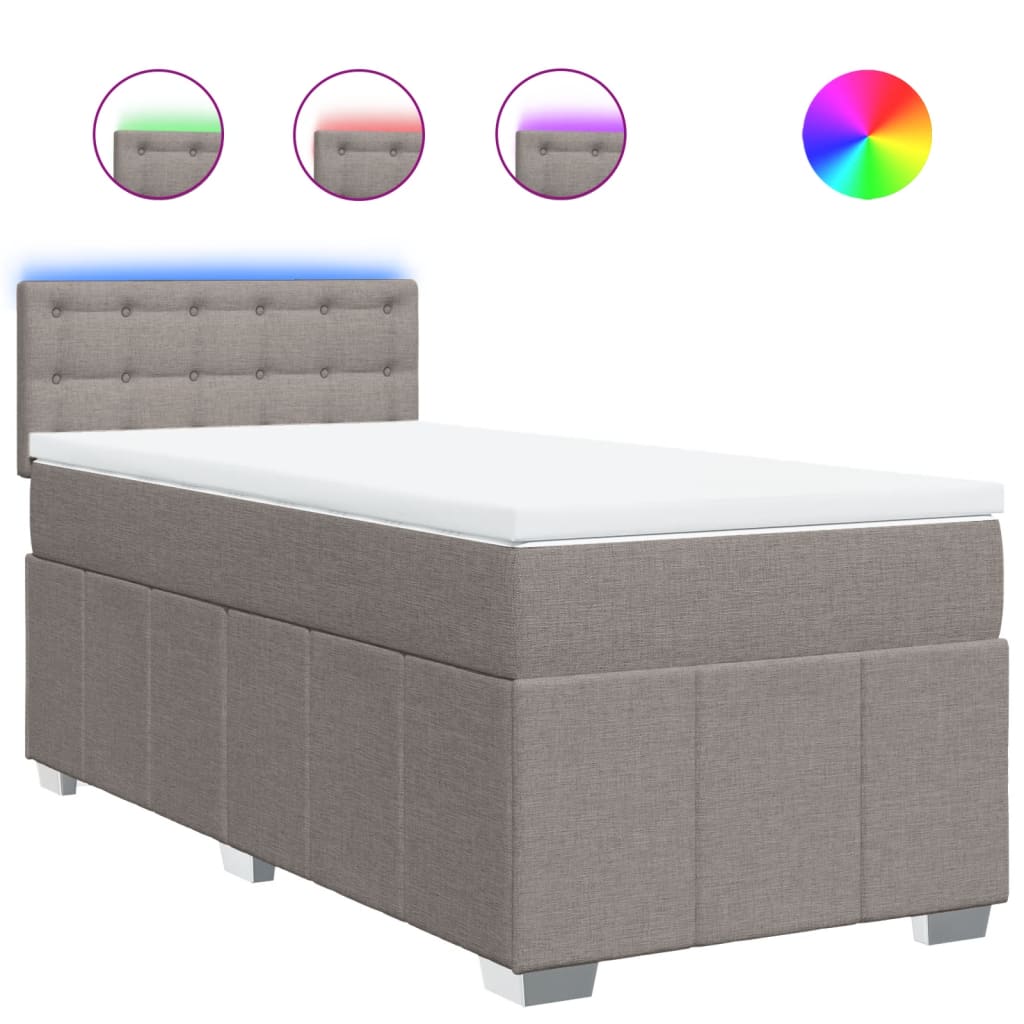 vidaXL Box spring postel s matrací taupe 90x190 cm textil