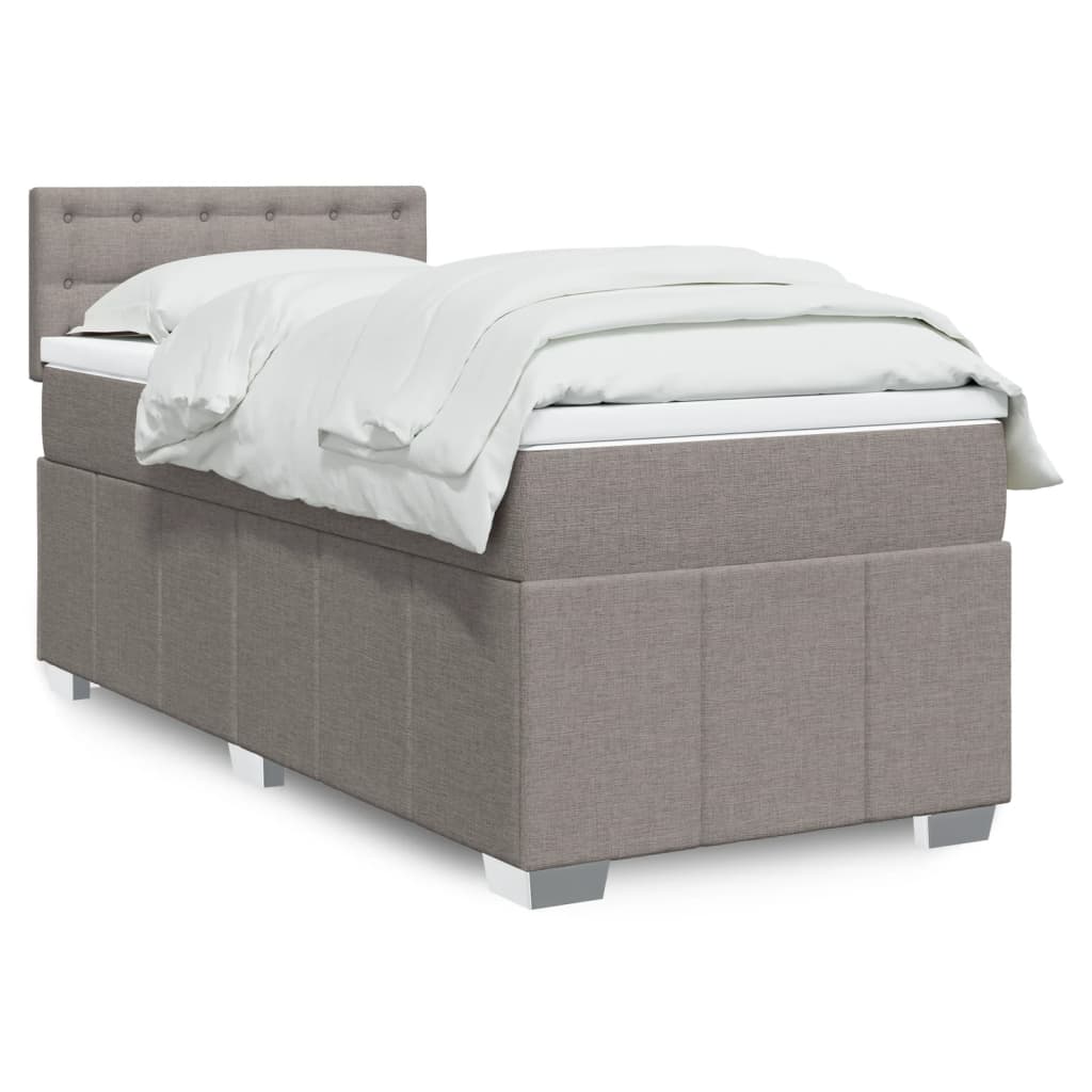 Boxspringbett mit Matratze Taupe 90×190 cm Stoff