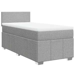Box spring postel s matrací světle šedá 90x200 cm textil - obrázek 3