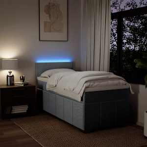Box spring postel s matrací světle šedá 90x200 cm textil - obrázek 5