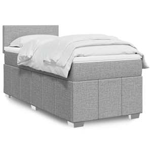 Box spring postel s matrací světle šedá 90x200 cm textil - obrázek 1