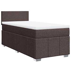 Box spring postel s matrací tmavě hnědá 90x200 cm textil - obrázek 3