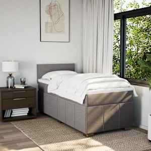 Box spring postel s matrací tmavě hnědá 90x200 cm textil - obrázek 5