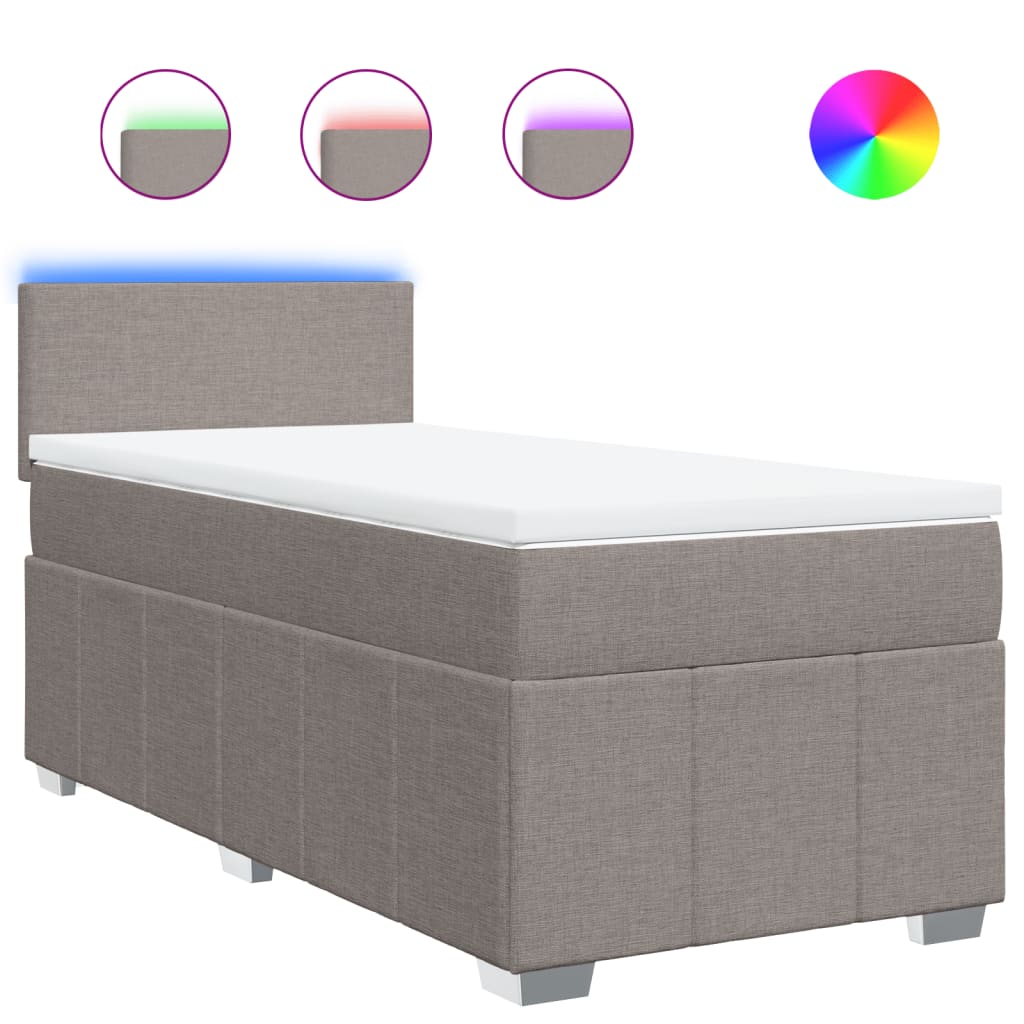 vidaXL Box spring postel s matrací taupe 90x200 cm textil