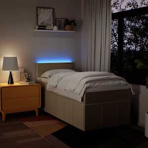 Box spring postel s matrací krémová 90x200 cm textil - obrázek 5