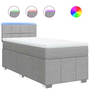 Box spring postel s matrací světle šedá 90x200 cm textil - obrázek 2