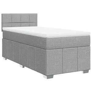 Box spring postel s matrací světle šedá 90x200 cm textil - obrázek 3