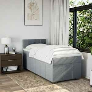 Box spring postel s matrací světle šedá 90x200 cm textil - obrázek 4