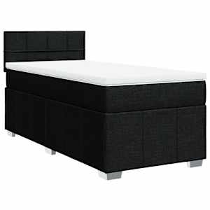 Box spring postel s matrací černá 90x200 cm textil - obrázek 3