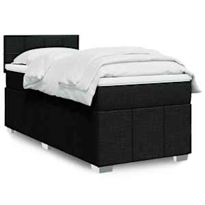 Box spring postel s matrací černá 90x200 cm textil - obrázek 1