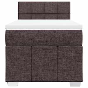Box spring postel s matrací tmavě hnědá 90x200 cm textil - obrázek 6