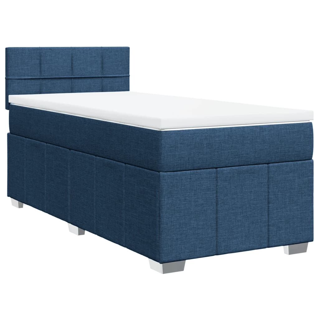 Thumbnail - vidaXL Boxspringbett mit Matratze Blau 90x200 cm Stoff
